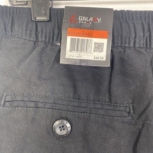 Galaxy Men's Jogger Pant Flex 4 Way Stretch Fabric Drawstring Size XL Black NWT - Picture 8 of 10
