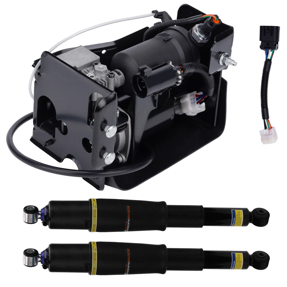 2x Amortiguador de suspensión neumática + bomba de compresor de aire para Cadillac Escalade Suburban GMC Foto 2 de 4