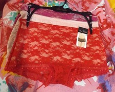 3 NEW PRIMA VALENTINA 848388 RD/PPK/BER ALL LACE BOYSHORT PANTIES S
