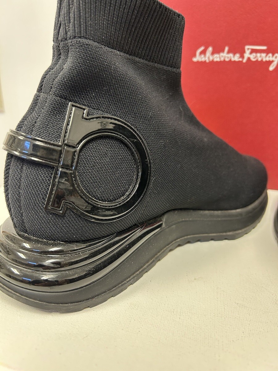 Salvatore Ferragamo Gardena Sock Sneaker With Gancini