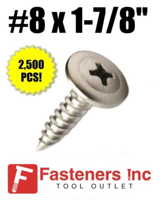 INTERCORP 92MZ #8 x 1-7/8'' Sharp Point Modified Truss Head K-Lath Screw (2,500)
