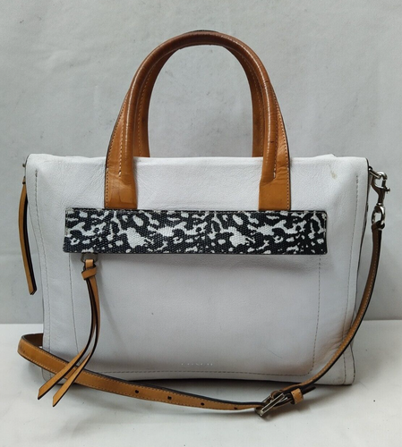 Coach Bleeker Riley Tote Crossbody M1382-30161 White Leather Smokey Clear Side