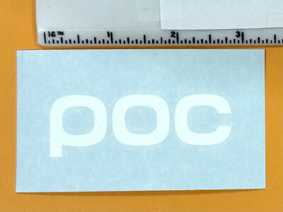 POC bicycle helmet logo sticker decal, White individual, 2.75'' x 0.75'', NEW