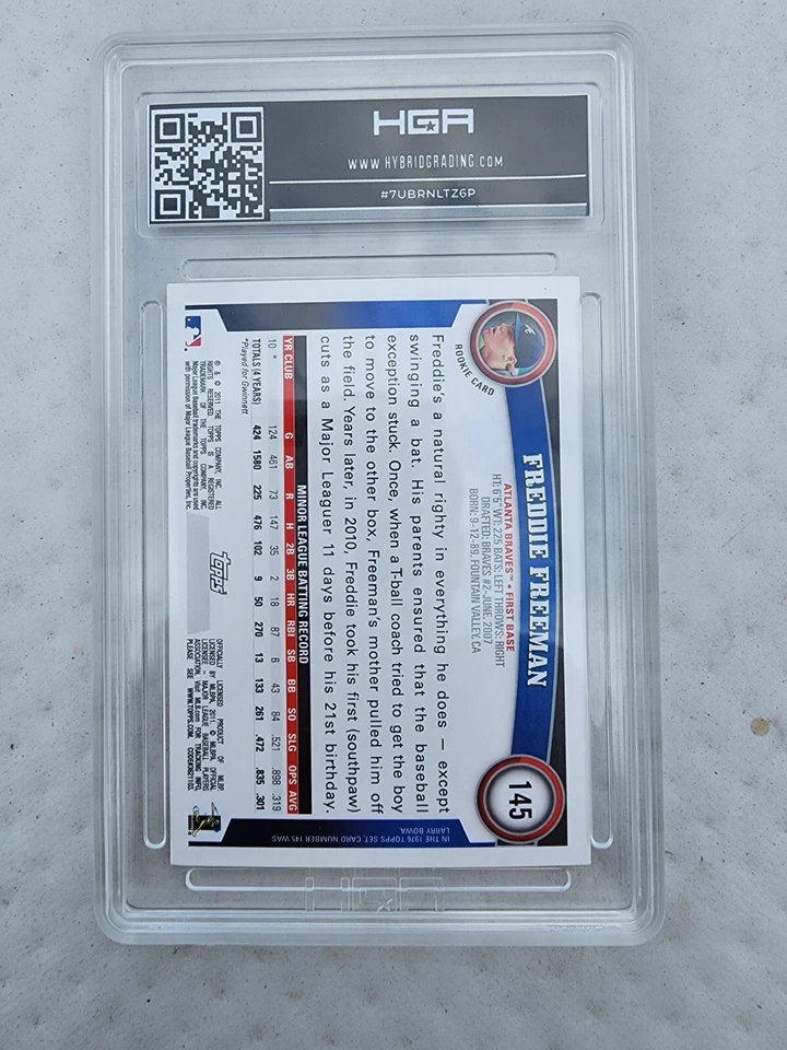 2011 Topps Diamond Anniversary Freddie Freeman HGA 9.5 Rookie #145 - Image 3 of 3