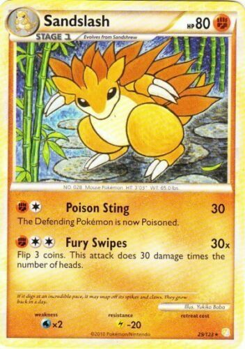Sandslash 29/123 HeartGold SoulSilver RARE MINT! Pokémon