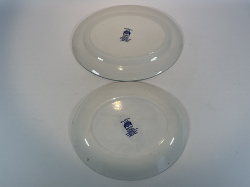 Vintage Myott Old Willow 1 Rimmed Oval and 1 Oval Plate/Dish - Picture 10 of 15