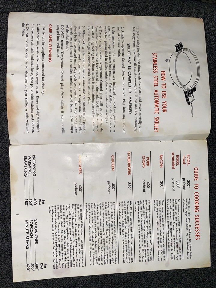 Saladmaster Instructions Stainless Steel Liquid Core 11" Electric