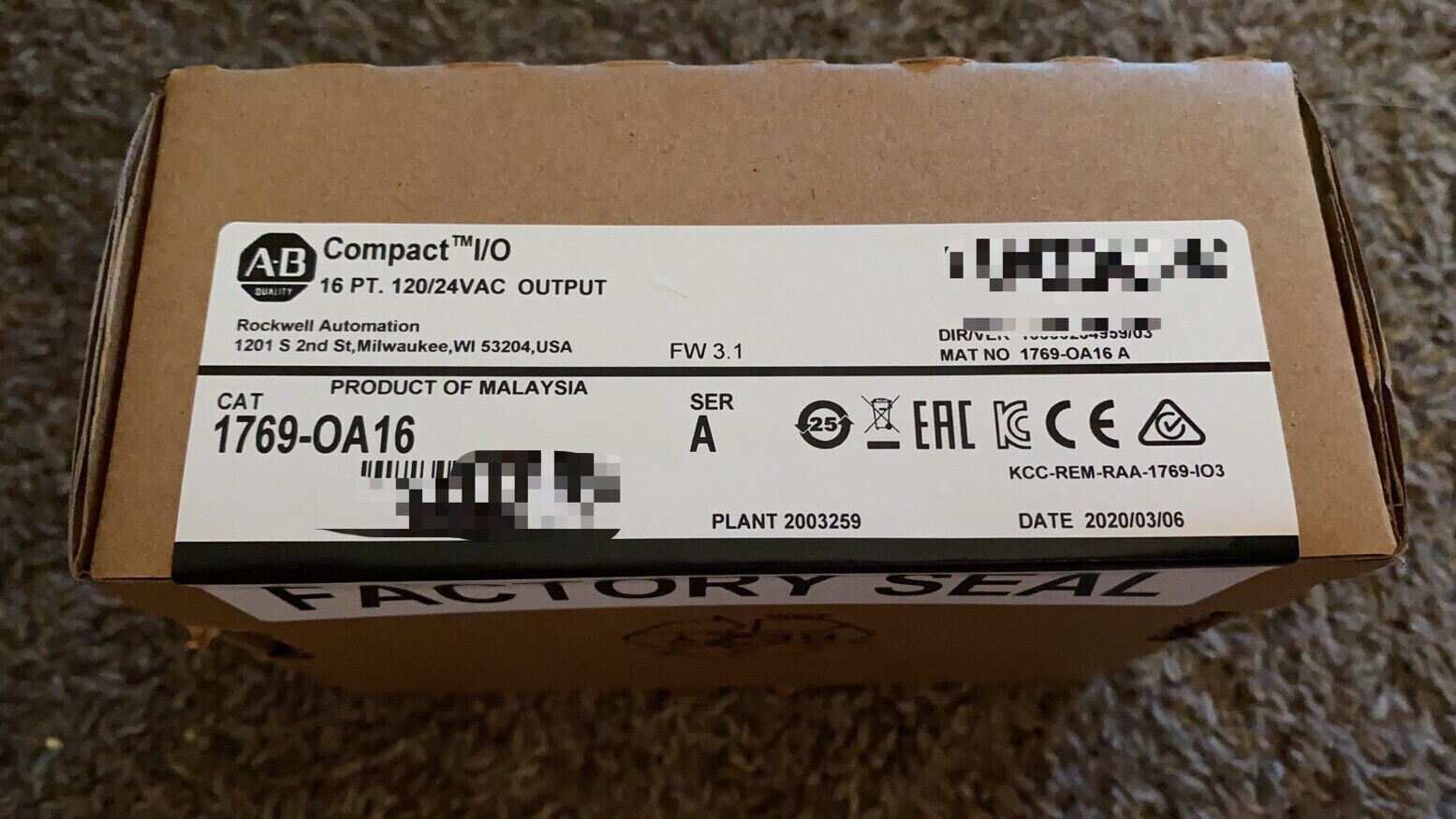1769OA16 SERA Compact 16 Point Output Module 1769OA16 Allen Bradley