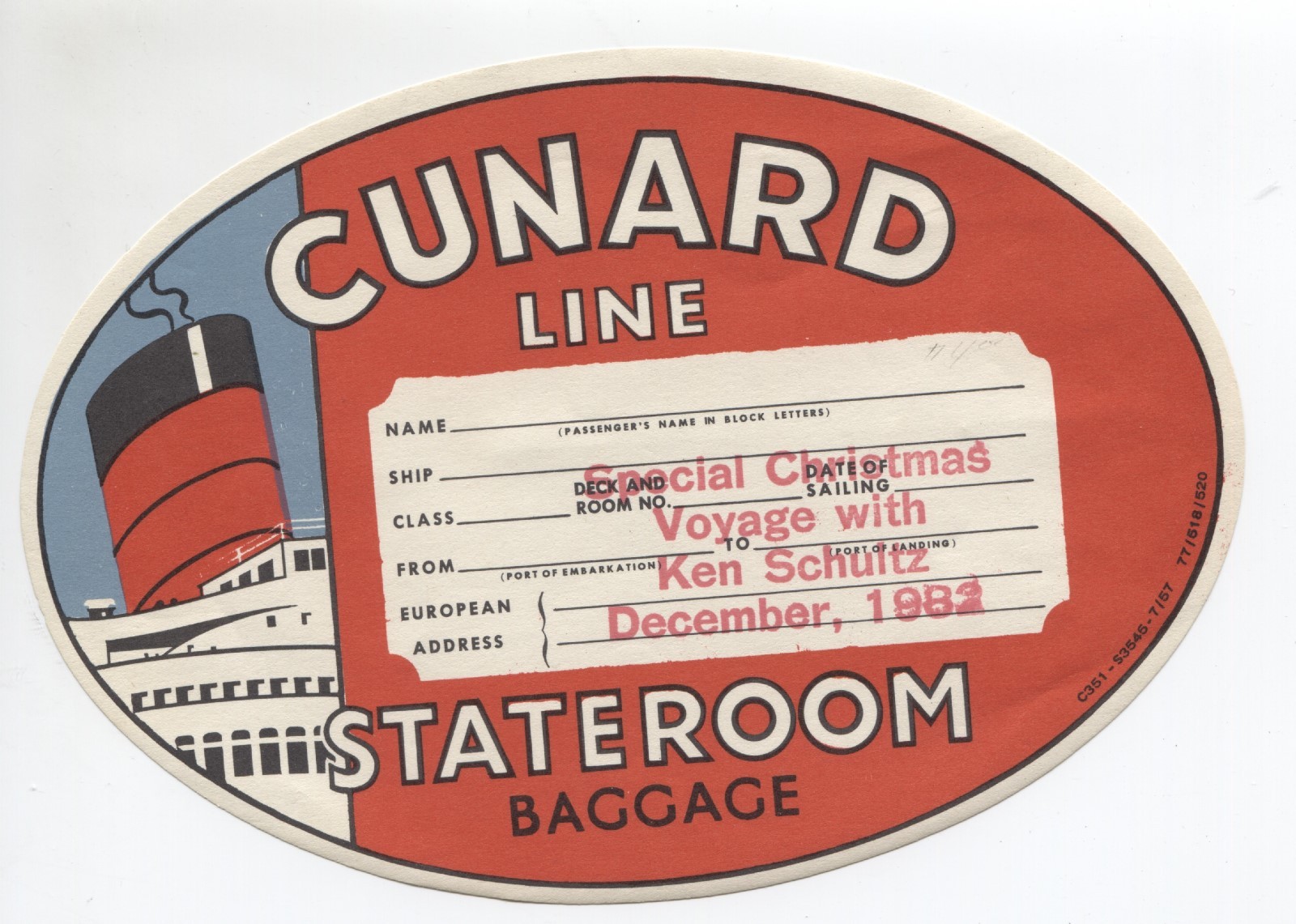 Vintage 1980s Cunard Line Luggage & Hotel Passauer Wolf Labels-image