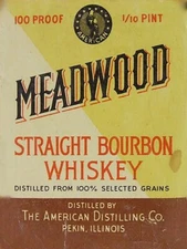 Vintage Meadwood Bourbon Whiskey AD Metal Sign FREE SHIPPING Bar Decor