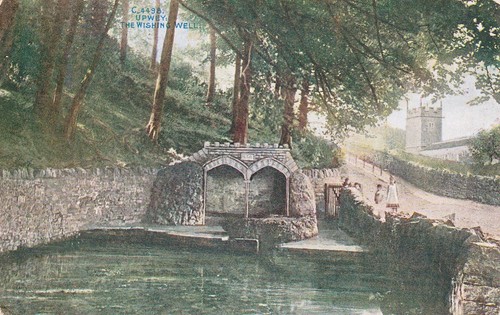 WEYMOUTH, DORSET - UPWEY WISHING WELL COLOUR POSTCARD (1913) +