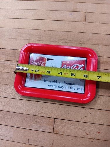 1991 Coca-Cola Tin Tray 1935 Billboard Ad Repro Red 7x5 Fountain Theme - Picture 2 of 4