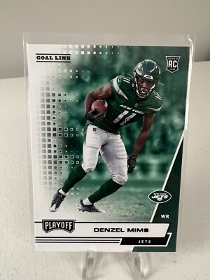Denzel Mims RC 2019 Playoff Blue Foil Parallel Goal Line Rookie Jets #223 NFL