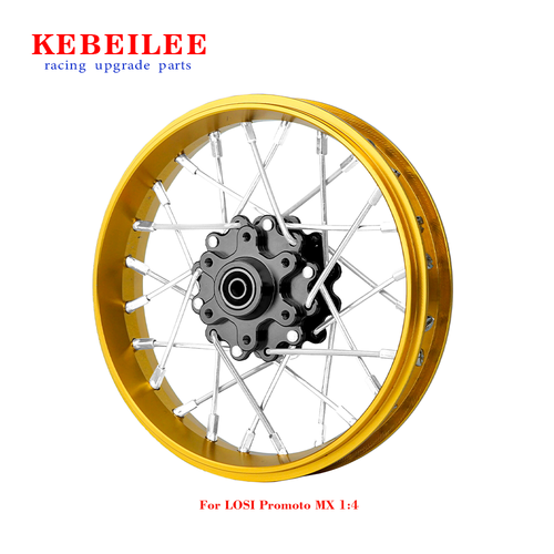 KEBEILEE CNC Aluminum Front Wheel V2 For LOSI Promoto MX motorcycle 1:4 Gold - Picture 9 of 14