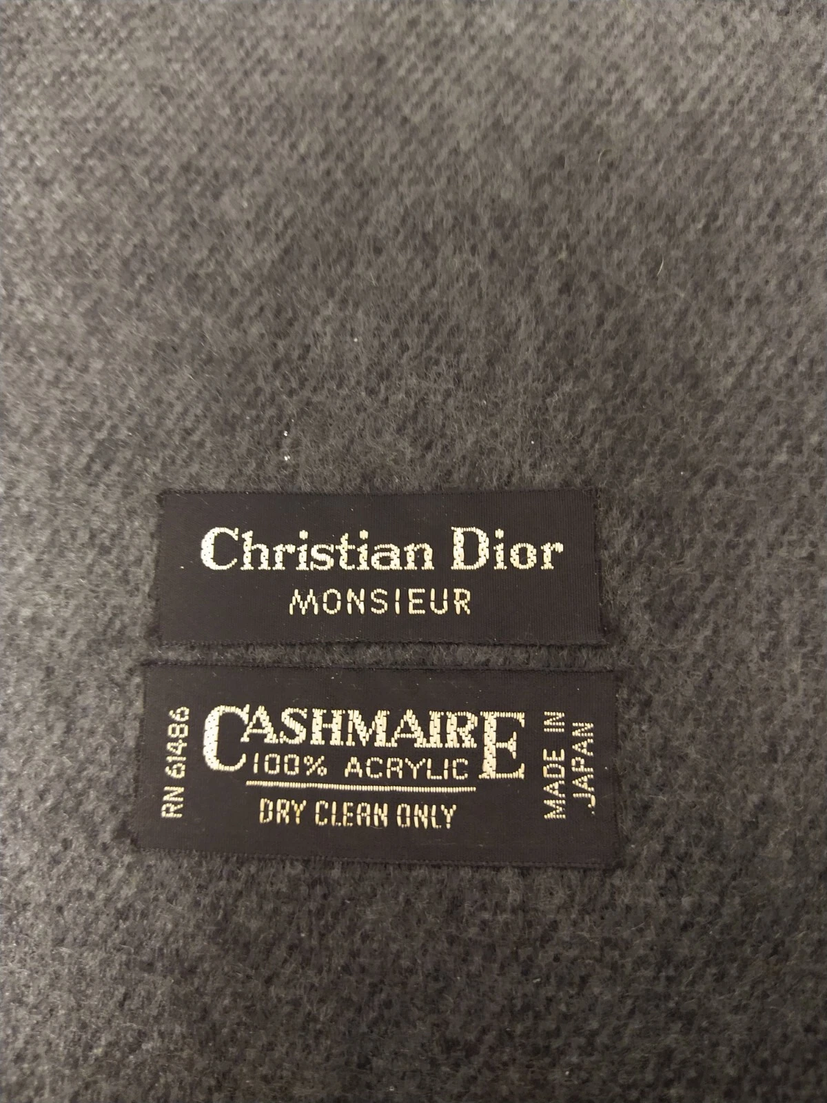 Foulard homme vintage Christian Dior Monsieur cachemire acrylique Japon RN 61486