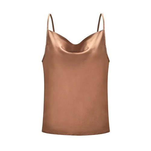 Women's Summer Satin Silk Sleeveless Tops Ladies Deep VNeck Cami Blouse Tank 2XL - Picture 2 of 3