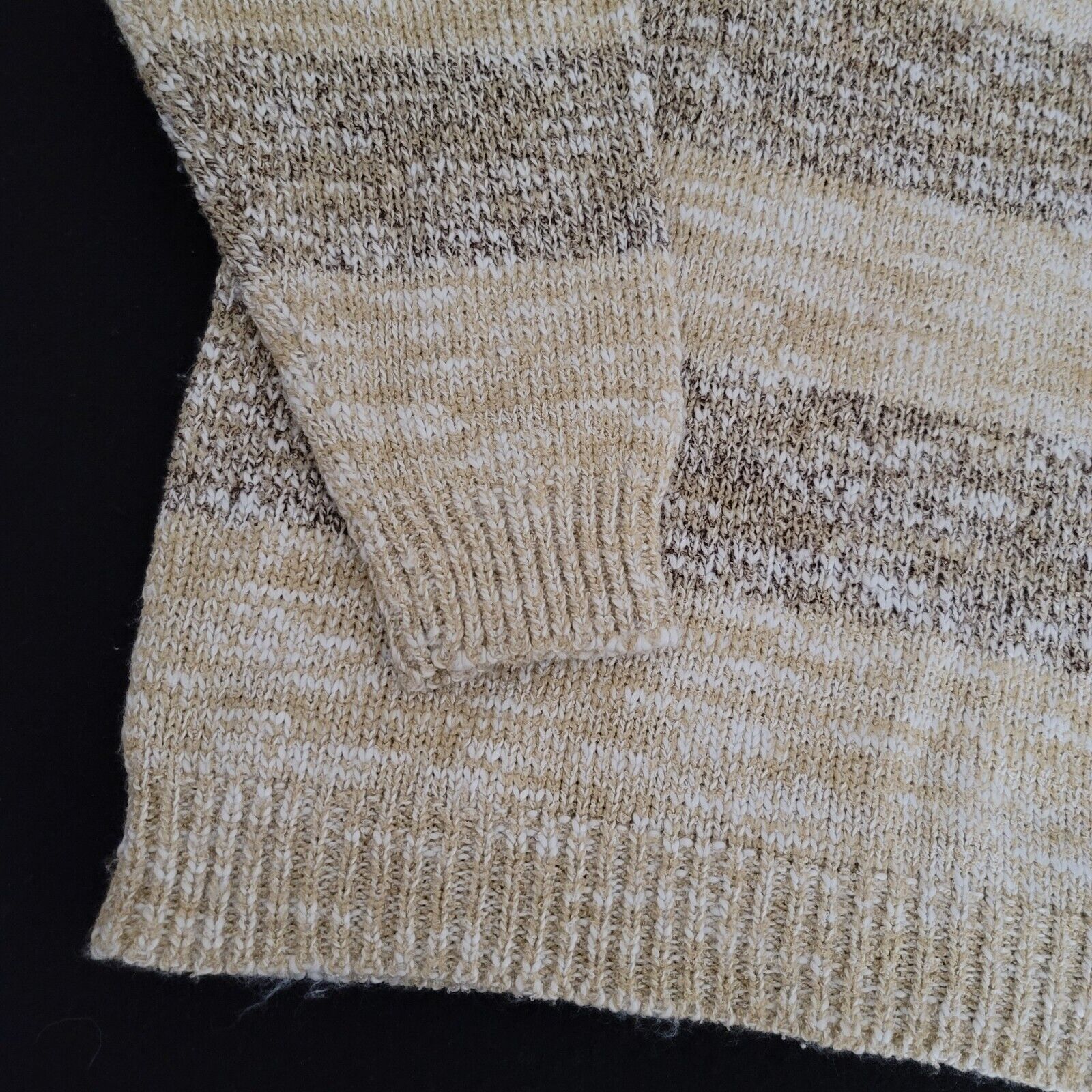 Vintage mens sweater MEDIUM heather beige brown w… - image 19