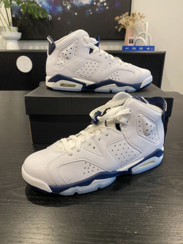 ✅ Size 7 Y - Air Jordan 6 Midnight Navy (2022) US 7Y GS Retro OG Nike - Photo 1 sur 6