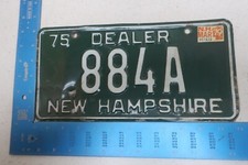 New Hampshire License Plate Tag 1975 75 1979 79 NH Dealer 884A
