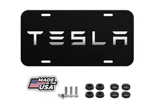Tesla Vehicle Front License Plate Auto Car Model 3 Model X S Electric CARBON