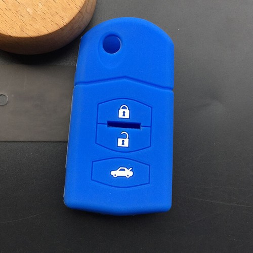 Fit MAZDA 2 5 6 3 Button Flip Remote Smart Key Fob Silicone Skin Case Cover - Picture 9 of 21