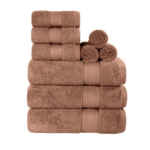 Turkish Cotton 9 Piece Solid Ultra-Plush Soft Heavyweight Towel Set - Picture 54 of 63