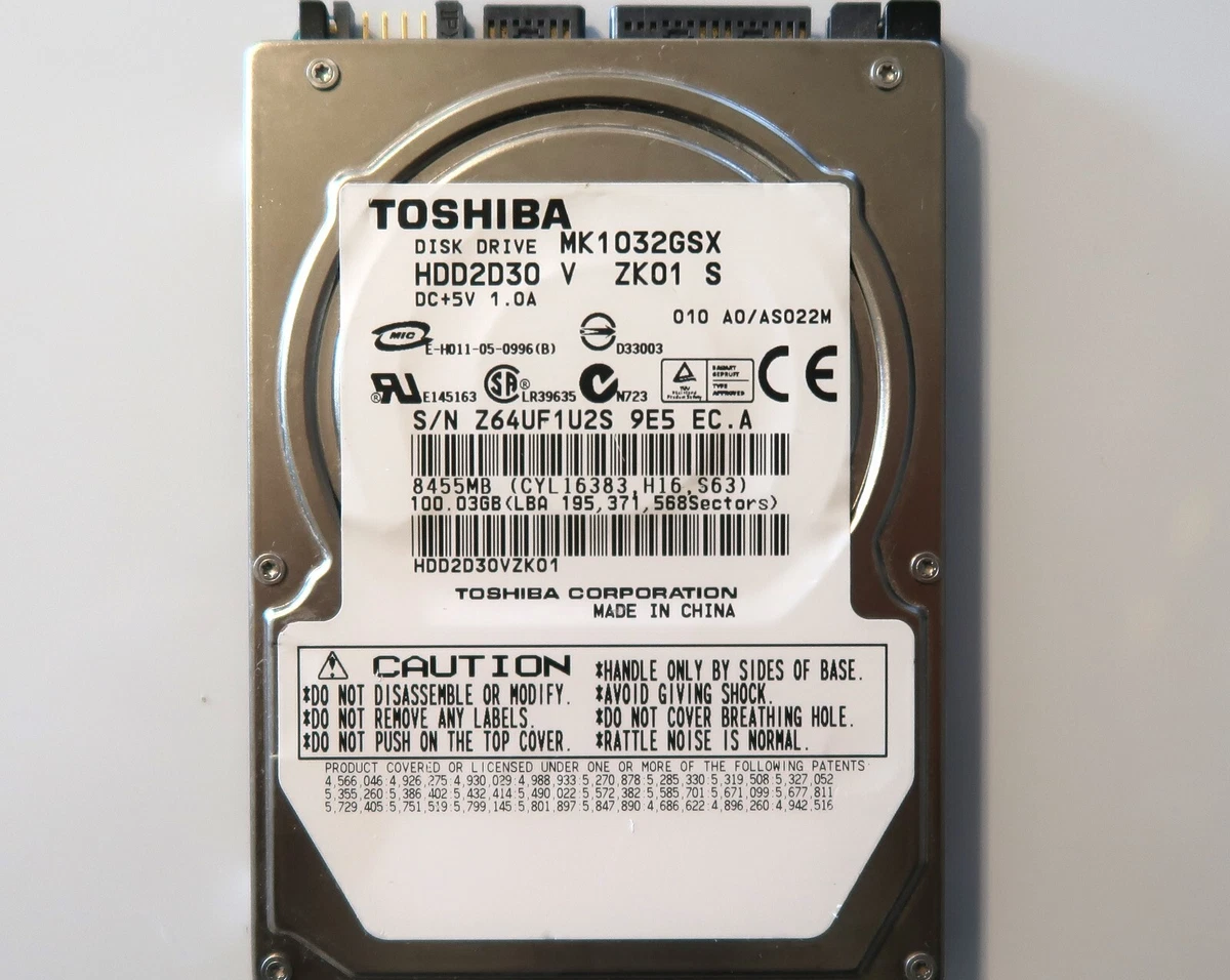 Toshiba Internal 5400 RPM Rotation Speed 100 GB Storage Capacity