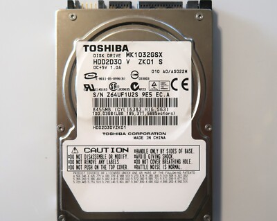 Toshiba MK1032GSX (HDD2D30 V ZK01 S) 010 A0/AS022M 100gb 2.5'' Sata HDD China