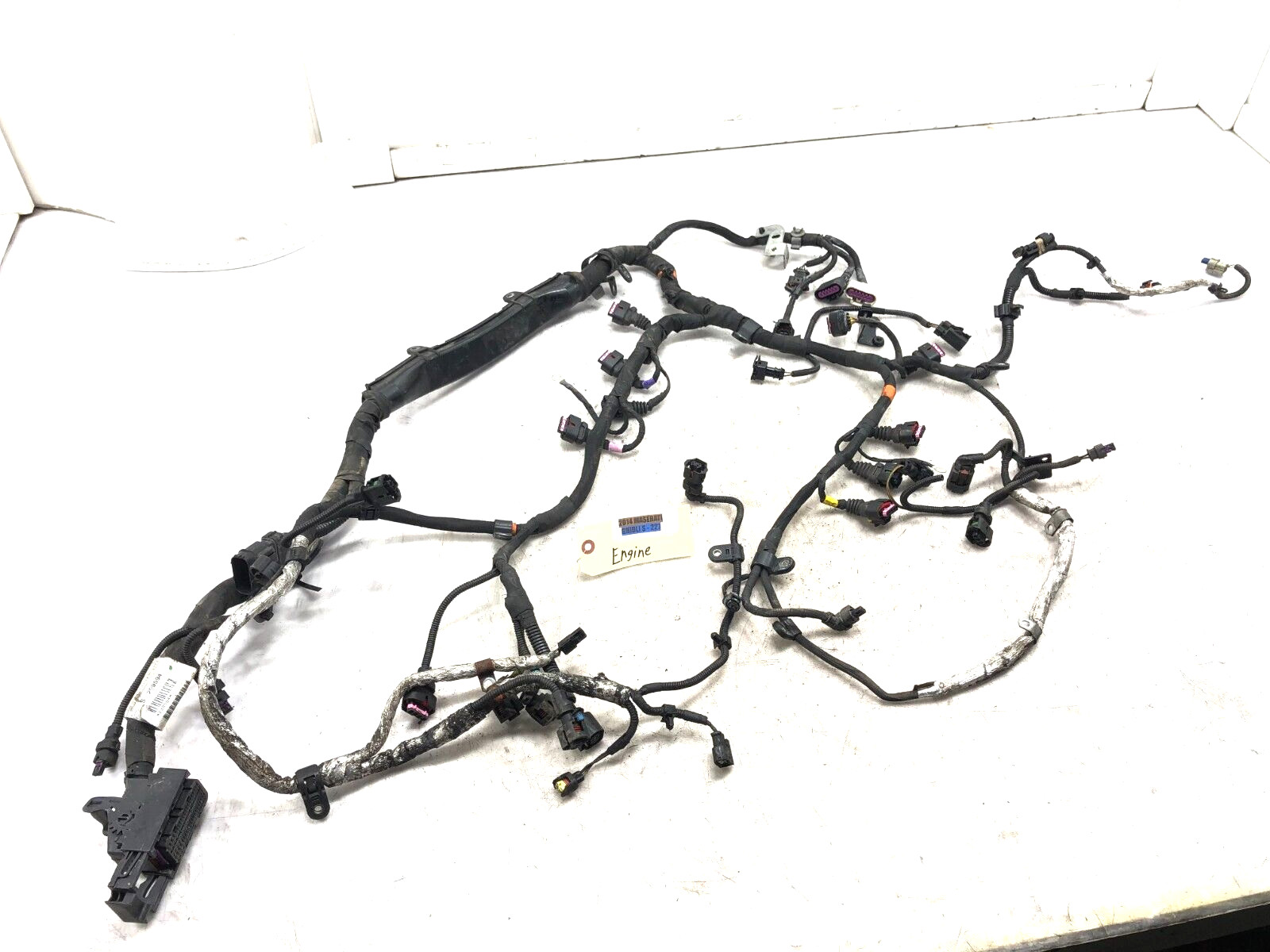 2014-2019 MASERATI GHIBLI 3.0L V6 ENGINE WIRING HARNESS OEM #DAMAGED.