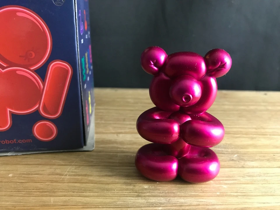 KIDROBOT POP! SUPER SHINY MINI PINK BEAR BALLOON ANIMAL DESIGNER TOY FIGURE - Image 3 of 4
