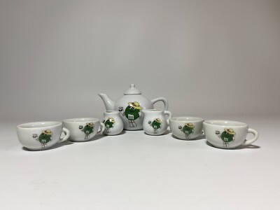 Green M&M miniature ceramic 8 piece children's tea set | eBay