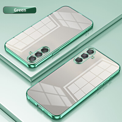 For Samsung Galaxy F15, Luxury Plating Bumper Transparent Clear Case TPU Cover