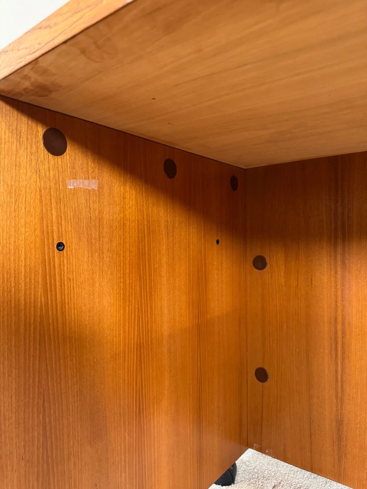 Escritorio danés Mid-Century chapa de teca - Estación de trabajo moderna escandinava Foto 4 de 4