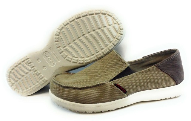 Youth Kids Girls Boys Crocs Santa Cruz Tan Slip On Canvas Sandals Shoes | eBay