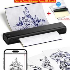 Phomemo M08F Wireless Machines Bluetooth Stencil Printer +100PCS A4 Tattoo Paper