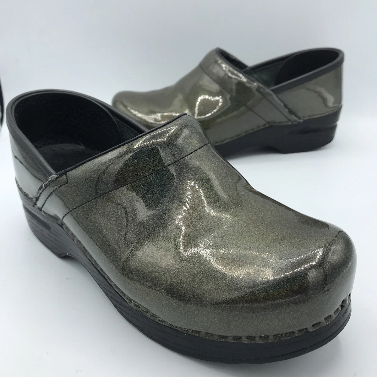 Dansko Professional Colorful Patent Comfort Clogs Size 8 Oil Slick