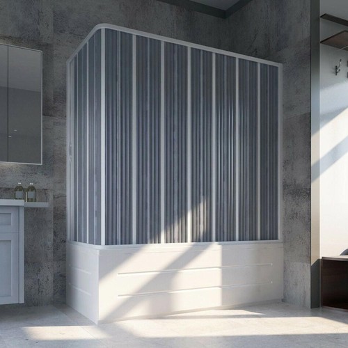 BOX DOCCIA SOPRAVASCA IN PVC 70X170CM LATERALE 1 ANTA A SOFFIETTO BIANCO H150 - Foto 2 di 4