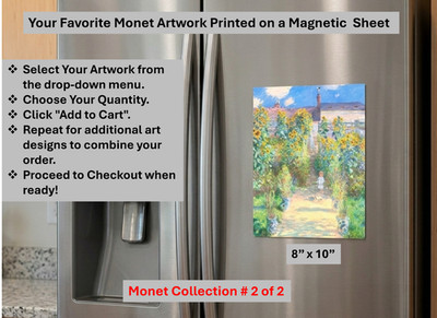 Monet Collection #2 of 2  Fine Art Magnetic Prints- Fine Art Décor