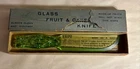Vintage Depression Glass 7 1/2" Green Fruit & Cake Knife In Original Box