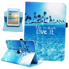 Universal 10 10.1 Inch Android Tablet Case, Dluggs PU Leather 360 Degree Beach