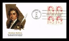 US COVER ABRAHAM BALDWIN GREAT AMERICANS SERIES FDC BLOCK FLEETWOOD