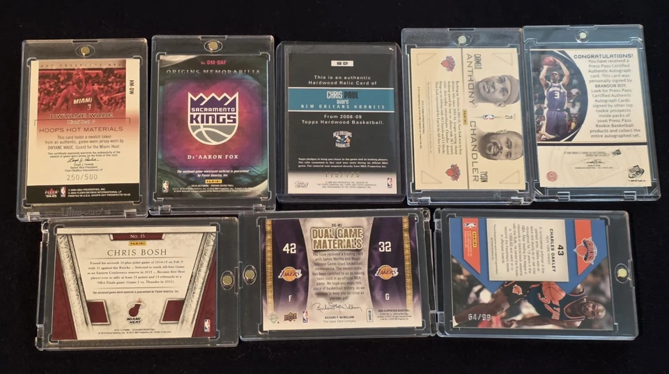 LOTE DE TARJETAS DE BALONCESTO PREMIUM NBA AUTO JERSEY COLECCIÓN - MAGIC, CARMELO, WADE CP3 Foto 2 de 4