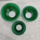 Vintage Green Pyrex 325, 323, 322 Clear Bottom Nesting Mixing Bowl Set 3 Piece