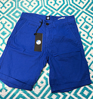 North Sails Men s Blue Striped Chino Shorts Flat Front Cotton Pockets 672726