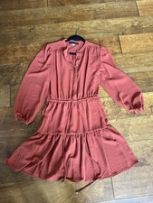 NWT Tommy Hilfiger Women Bronze Crew Neck Tiered Dress Size 4