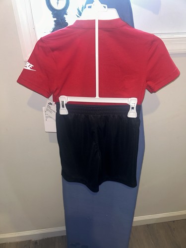 Nike Boys 2-Piece Outfit Set Size 2T NWT – Red Logo T-Shirt & Black Shorts - Picture 2 of 2