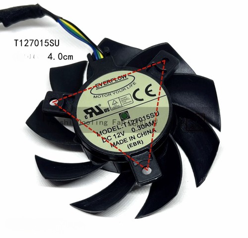 New T127015SU 6.5cm 4.0cm 12V 4pin Graphics card fan - Afbeelding 2 van 4