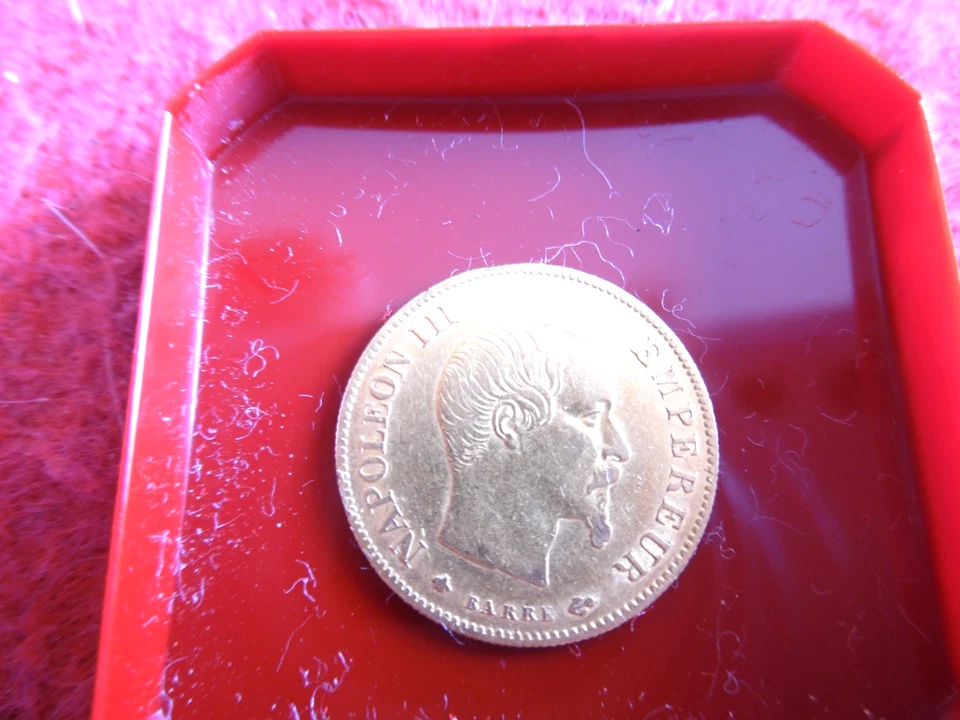 FRANCE , NAPOLEON III , 10 francs , 1860BB ,strasbourg , OR , TETE NUE - Photo 1/3