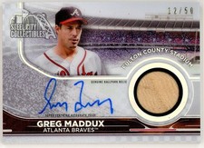 Greg Maddux 2022 Topps Tribute Stadium Signatures Relic Autograph Card 12/50