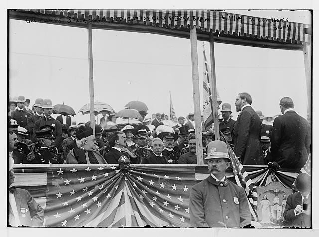 Photo:Governor Hughes speaking at dedication of the Queensboro Bridge,New